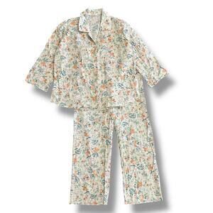 ULLALA Pajama Set Korean Cotton Floral Lounge PJs OS Cottagecore Aesthetic